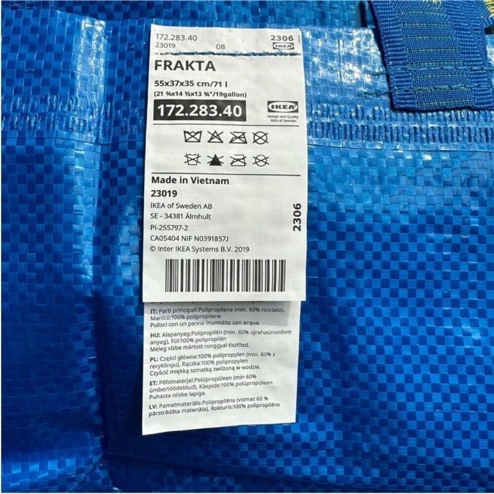 IKEA (Set of 5) NWT Frakta Shopping Bag Large Size Sturdy Grocery Laundry - Picture 11 of 12